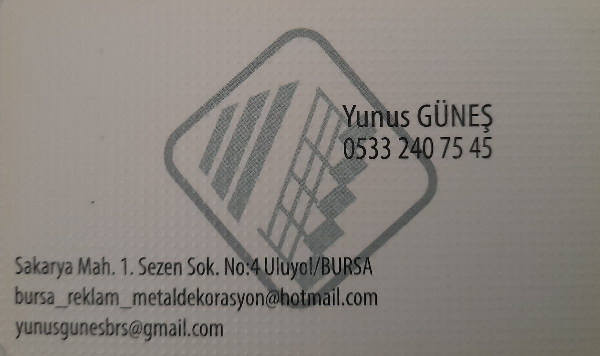 BURSA REKLAM METAL DEKORASYON